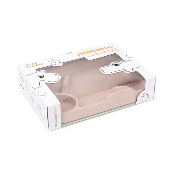 Done By Deer Peekaboo Compartment Plate - Deer Friends - Powder