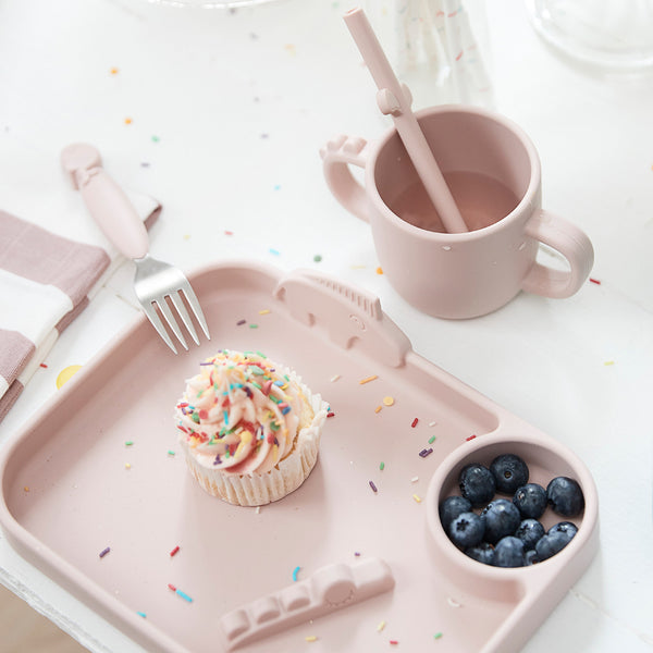 Done By Deer Peekaboo Silicone Straw 5-pack - Powder Mix