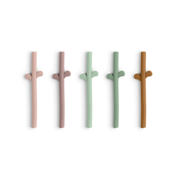 done by deer Peekaboo silicone straw 5-pack - Powder mix