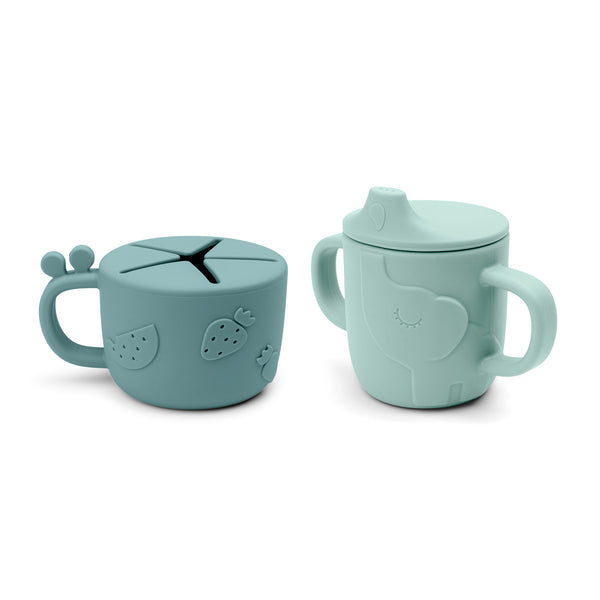Done By Deer Peekaboo Spout/snack Cup Set - Deer Friends - Blue