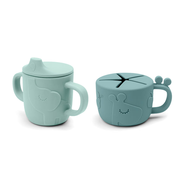 done by deer Peekaboo spout/snack cup set - Deer friends - Blue