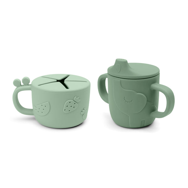 Done By Deer Peekaboo Spout/snack Cup Set - Deer Friends - Green