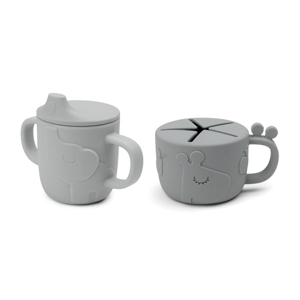 done by deer Peekaboo spout/snack cup set - Deer friends - Grey