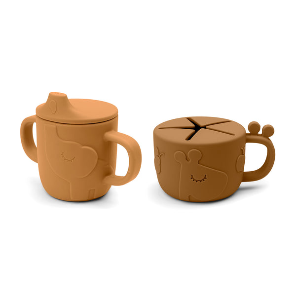 done by deer Peekaboo spout/snack cup set - Deer friends - Mustard