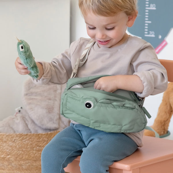 Done By Deer Quilted Cross-over Kids Bag - Croco - Green