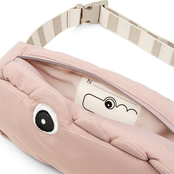 Done By Deer Quilted Cross-over Kids Bag - Croco - Powder