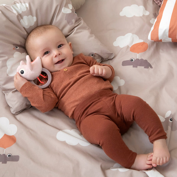 Done By Deer Sensory Rattle W/teether - Birdee - Powder