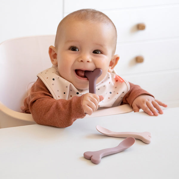 Done By Deer Silicone Baby Spoon 3-pack - Wally - Powder