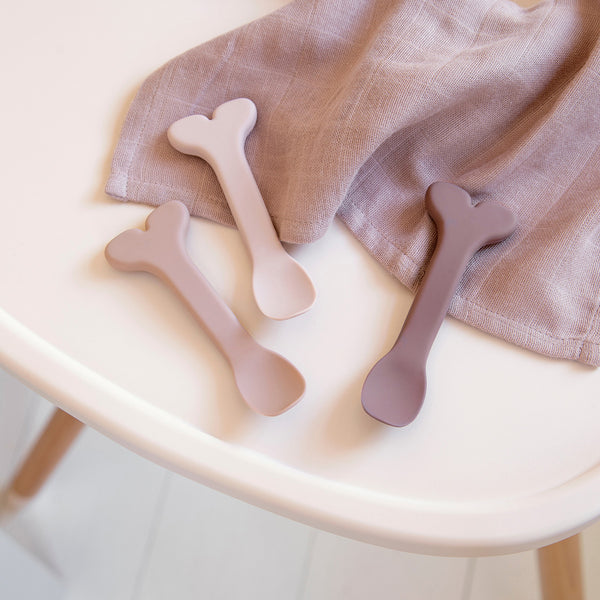 Done By Deer Silicone Baby Spoon 3-pack - Wally - Powder