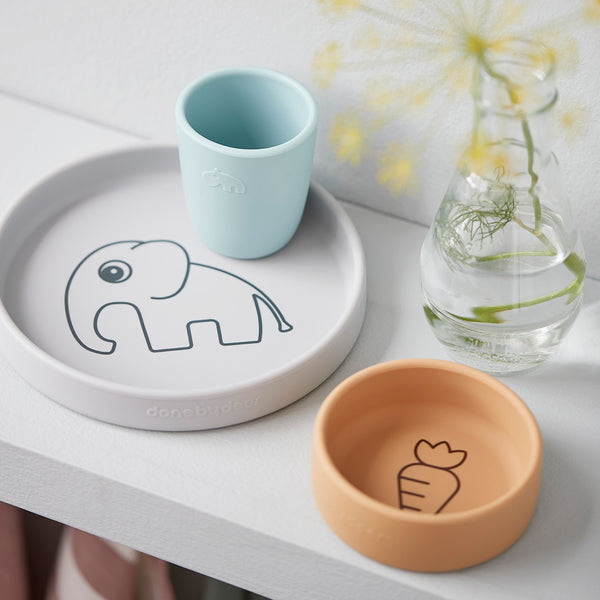 Done By Deer Silicone Dinner Set - Elphee - Grey/Mustard/Blue