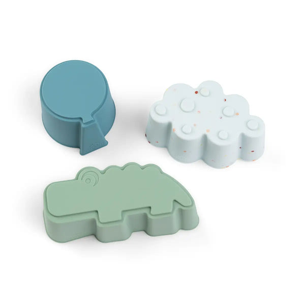 done by deer Silicone shapes 3 pcs - Happy clouds - Blue