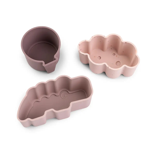 Done By Deer Silicone Shapes 3 Pcs - Happy Clouds - Powder