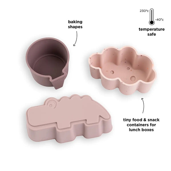 Done By Deer Silicone Shapes 3 Pcs - Happy Clouds - Powder