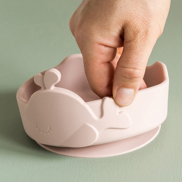 Done By Deer Silicone Stick&Stay Bowl & Baby Spoon - Wally - Powder