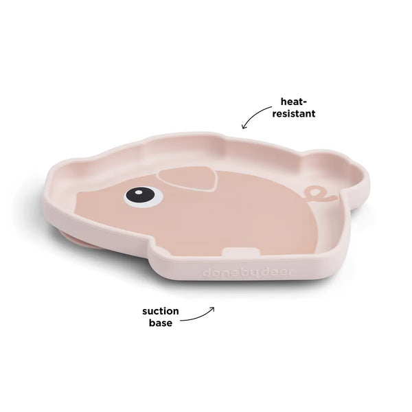 Done By Deer Silicone Stick&Stay Plate - Pigee - Powder