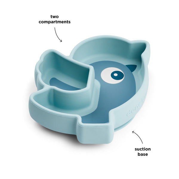 Done By Deer Silicone Stick&Stay Snack Plate - Birdee - Blue