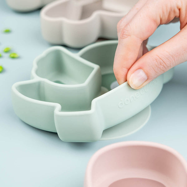 Done By Deer Silicone Stick&Stay Snack Plate - Birdee - Green