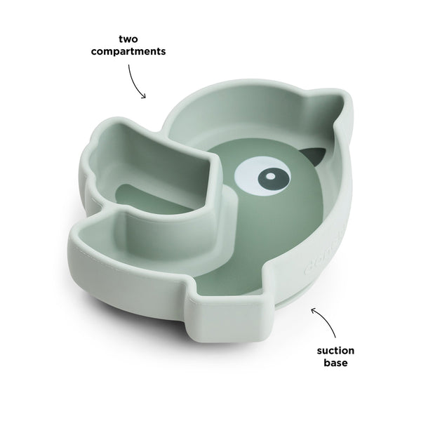 Done By Deer Silicone Stick&Stay Snack Plate - Birdee - Green