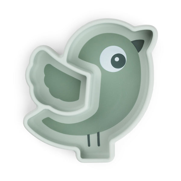done by deer Silicone Stick&Stay snack plate - Birdee - Green