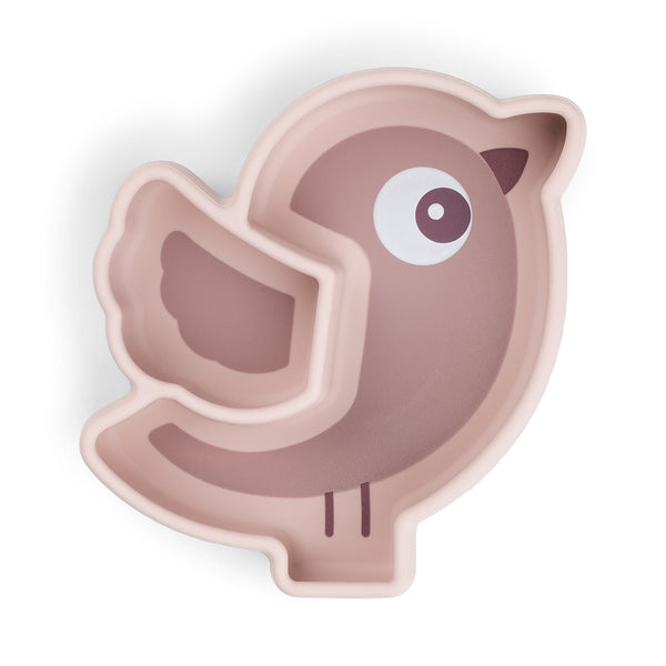done by deer Silicone Stick&Stay snack plate - Birdee - Powder