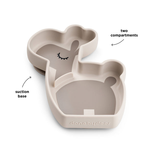 Done By Deer Silicone Stick&Stay Snack Plate - Lalee - Sand