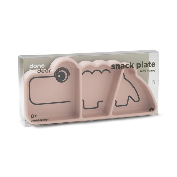 Done By Deer Silicone Stick & Stay Snackplate - Croco - Powder