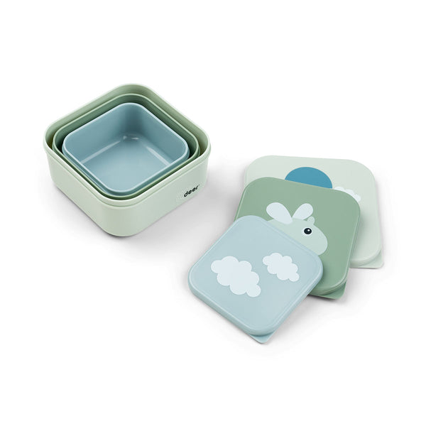 Done By Deer Snack Box Set 3 Pcs - Happy Clouds - Green