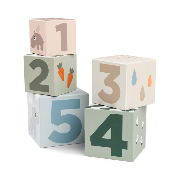 done by deer Stacking cubes 5 pcs - Deer friends - Colour mix