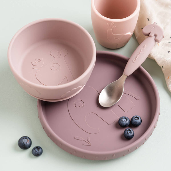 Done By Deer Stick & Stay Dinner Set - Deer Friends - Powder