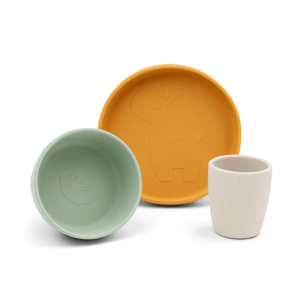done by deer Stick & Stay dinner set - Lalee - Green/Mustard/Sand