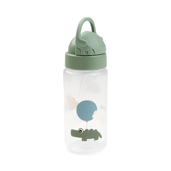 Done By Deer Straw Bottle - Happy Clouds - Green - 350 Ml