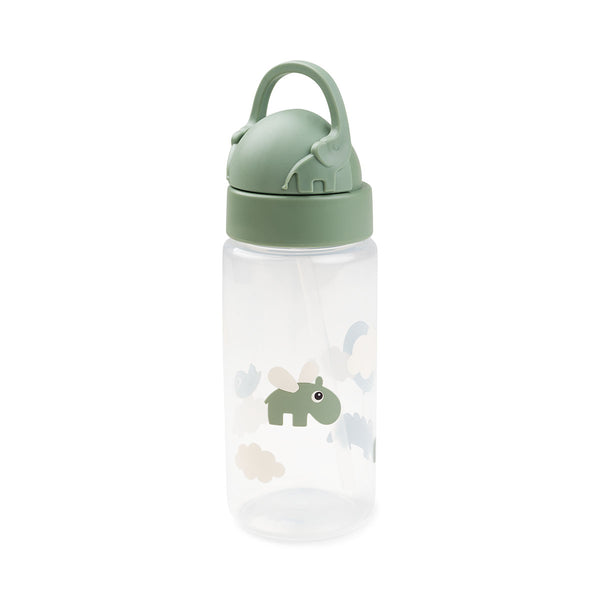 Done By Deer Straw Bottle - Happy Clouds - Green - 350 Ml