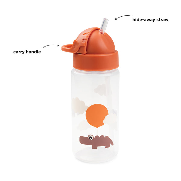 Done By Deer Straw Bottle - Happy Clouds - Papaya - 350 Ml
