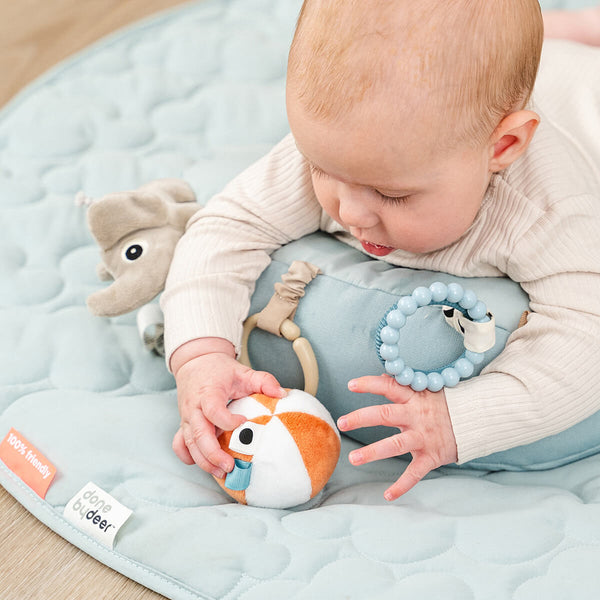 Done By Deer Tummy Time Activity Pillow - Playground - Blue