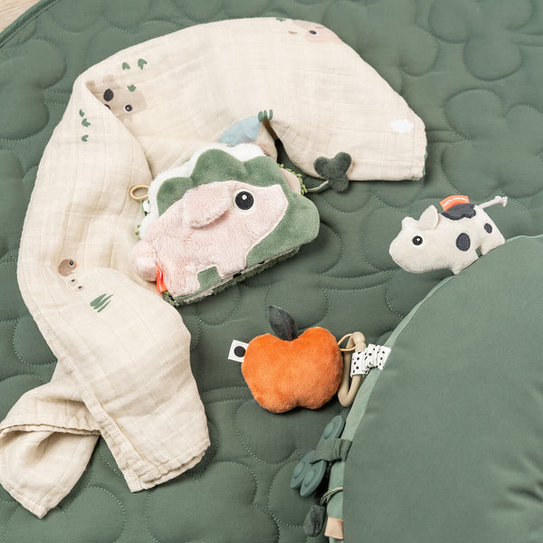 Done By Deer Tummy Time Activity Pillow - Tiny Farm - Green