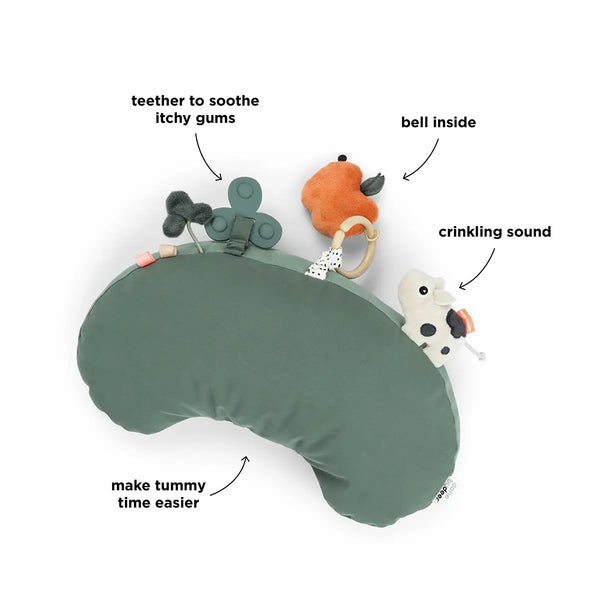 Done By Deer Tummy Time Activity Pillow - Tiny Farm - Green