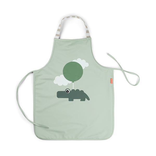 done by deer Waterproof kids apron - Happy clouds - Green