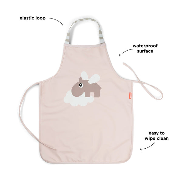 Done By Deer Waterproof Kids Apron - Happy Clouds - Powder