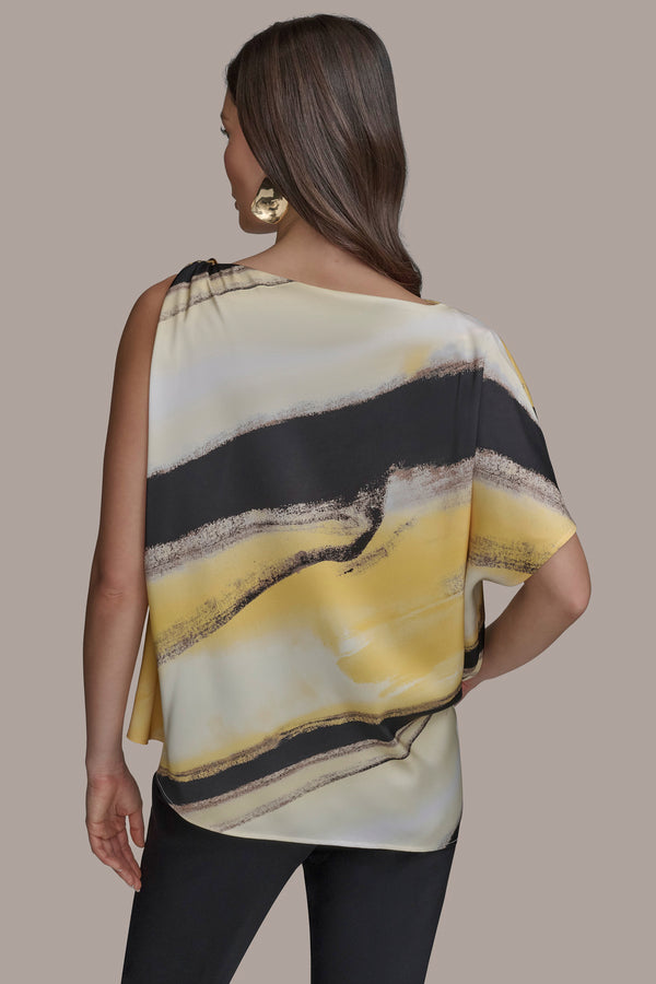 Donna Karan ASSYMETRICAL TOP WITH HARDWARE LIMONCELLO MULTI
