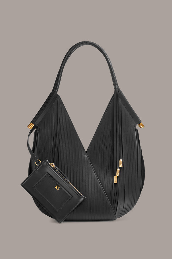 donna karan BALDWIN LASER-CUT MINI SHOULDER BAG Black