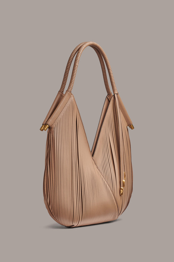 Donna Karan BALDWIN LASER-CUT MINI SHOULDER BAG Toasted Almond