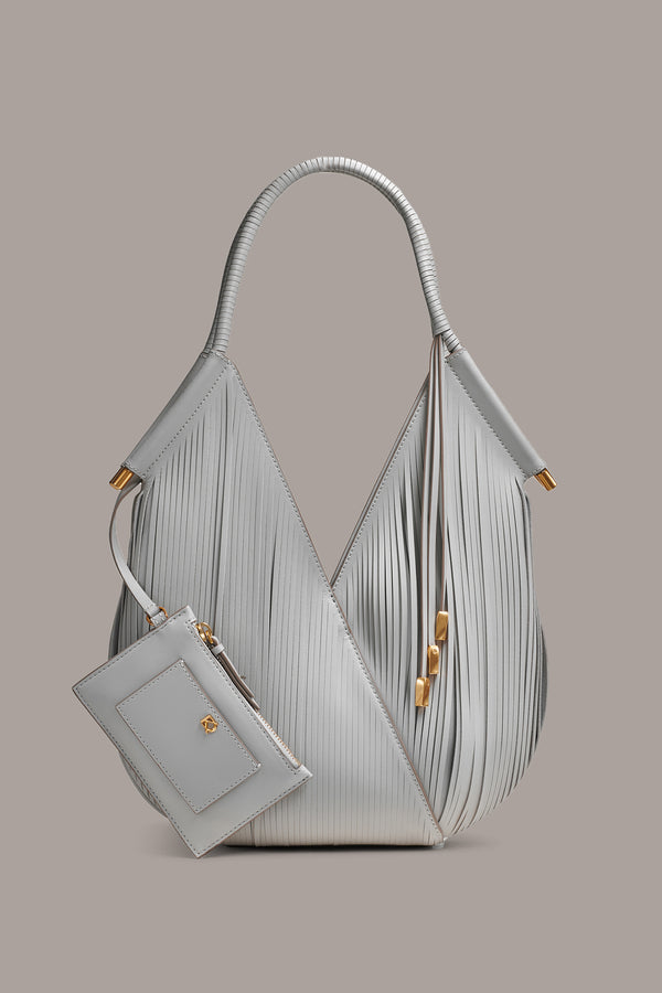 donna karan BALDWIN LASER-CUT MINI SHOULDER BAG Zinc