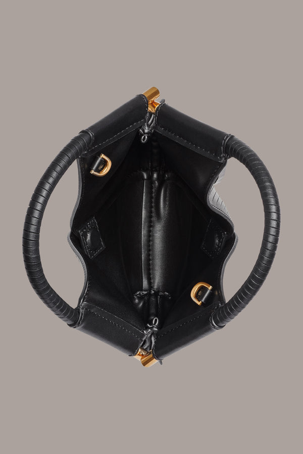 Donna Karan BALDWIN MINI LASER-CUT CROSSBODY BAG Black / Gold