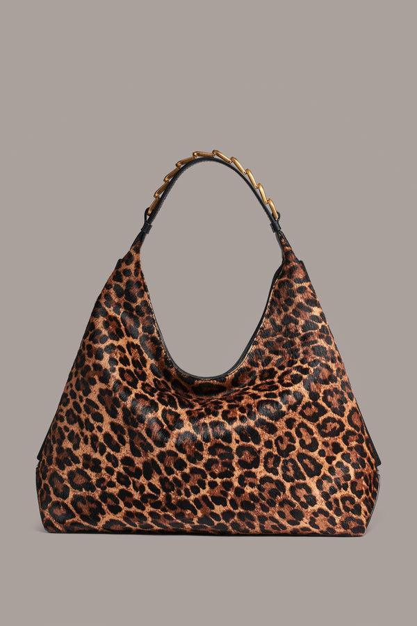 donna karan BELLMORE LEOPARD SMALL SHOULDER BAG Black/Leopard