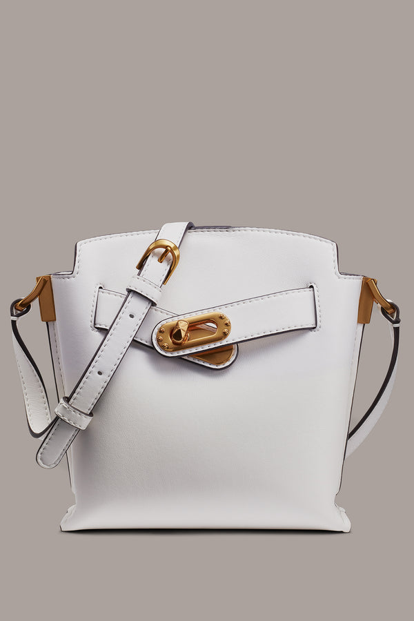 donna karan BRIDGEHAMPTON CROSSBODY BAG BRILLANT WHITE
