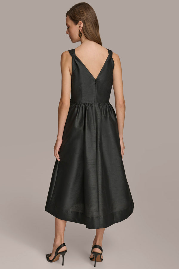 Donna Karan A LINE DRESS WITH BOWS Black