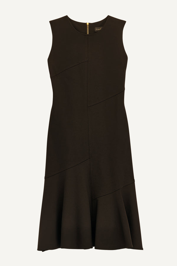 Donna Karan A LINE DRESS WITH FLOUNCE Black