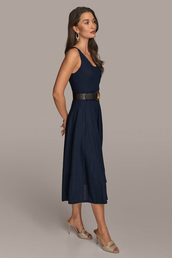 Donna Karan A LINE MIDI DRESS NIGHTFALL