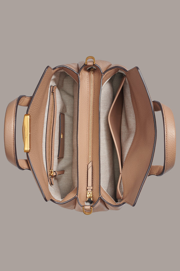 Donna Karan AMAGANSETT SATCHEL BAG TOASTED ALMOND