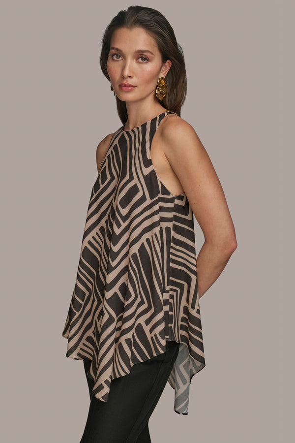 Donna Karan ASYMMETRIC TOP Black/Sand Combo